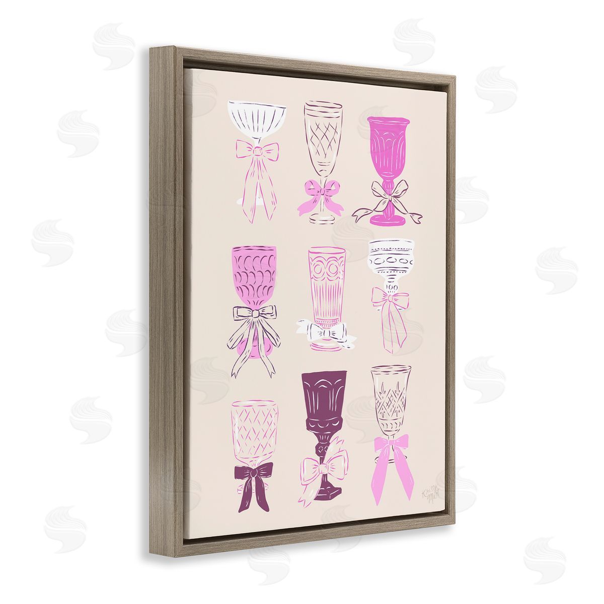 Krissy Mast Pink Purple Cocktail Chalices Canvas Wall Art Print