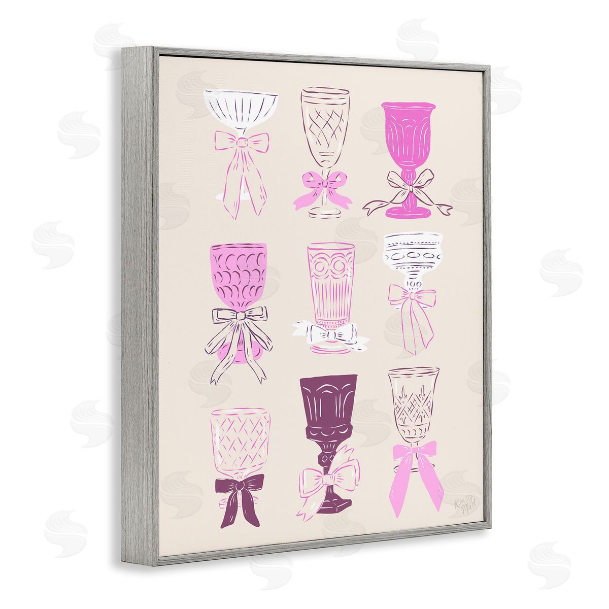 Krissy Mast Pink Purple Cocktail Chalices Canvas Wall Art Print