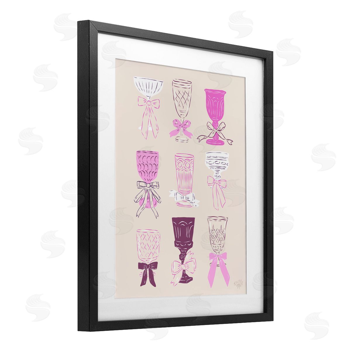 Krissy Mast Pink Purple Cocktail Chalices Canvas Wall Art Print