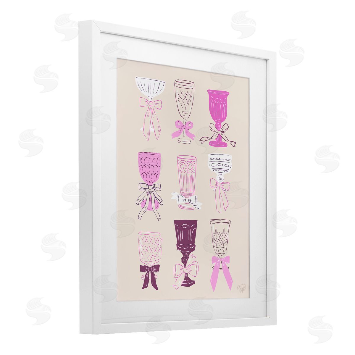 Krissy Mast Pink Purple Cocktail Chalices Canvas Wall Art Print