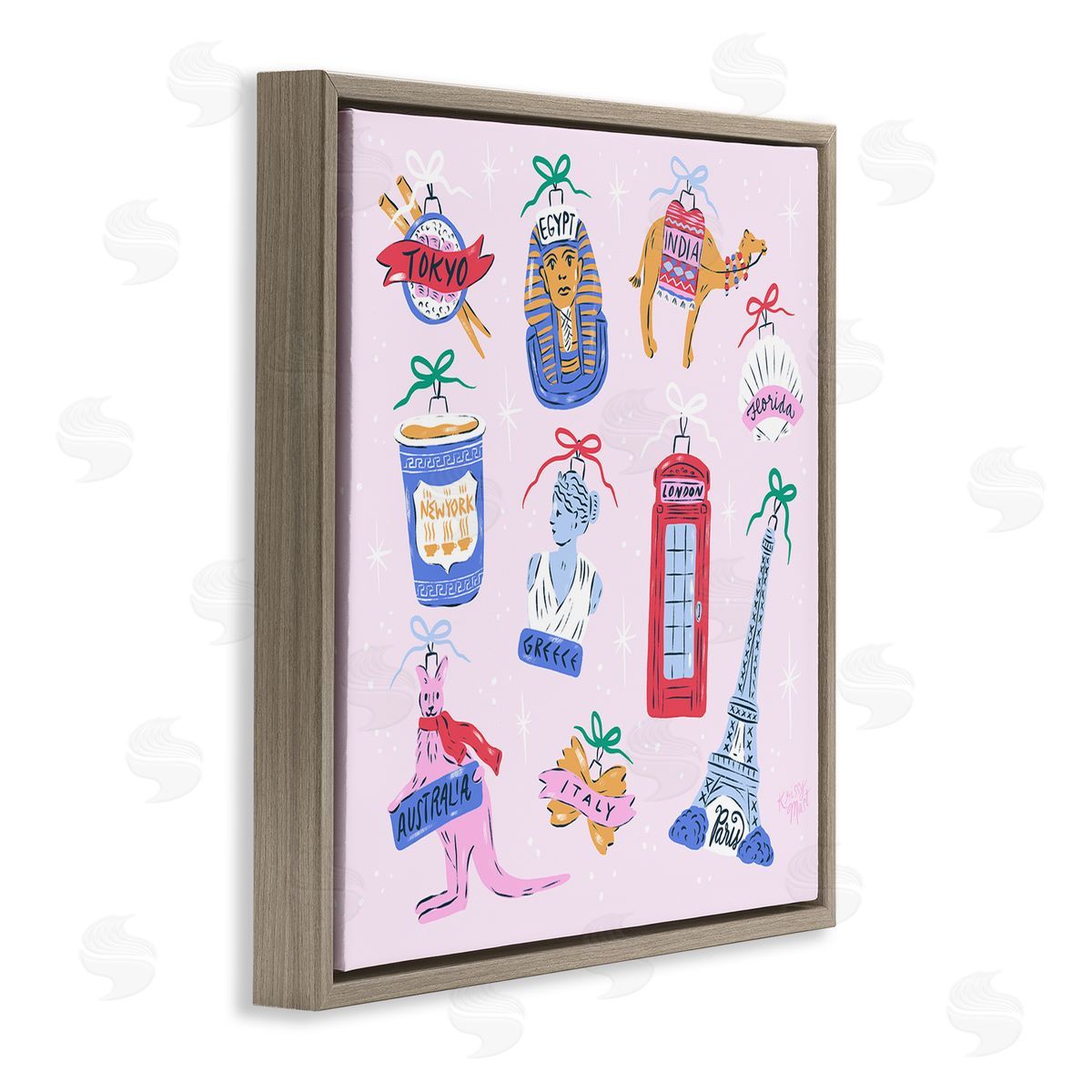 Krissy Mast Global Travel Ornaments Canvas Wall Art Print