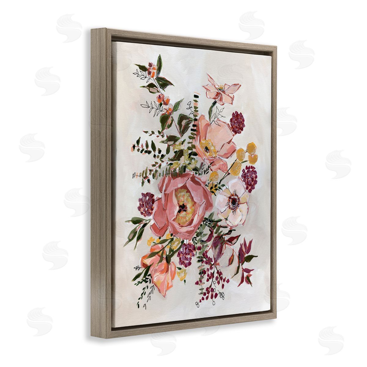 Annie Quigley Rosy Garden Blossoms Arrangement Canvas Wall Art Print