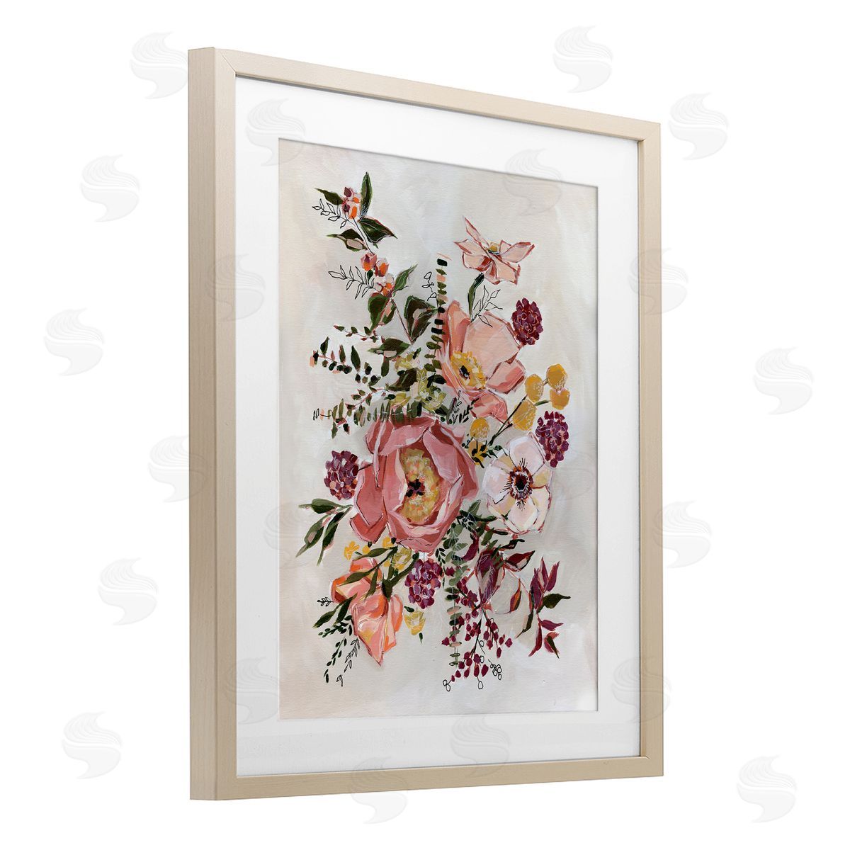 Annie Quigley Rosy Garden Blossoms Arrangement Canvas Wall Art Print