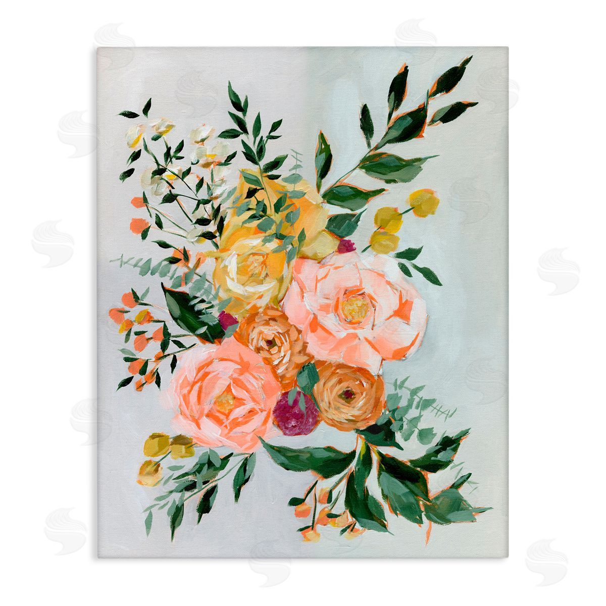Annie Quigley Brushed Bundle of Flowers Canvas Wall Art Print