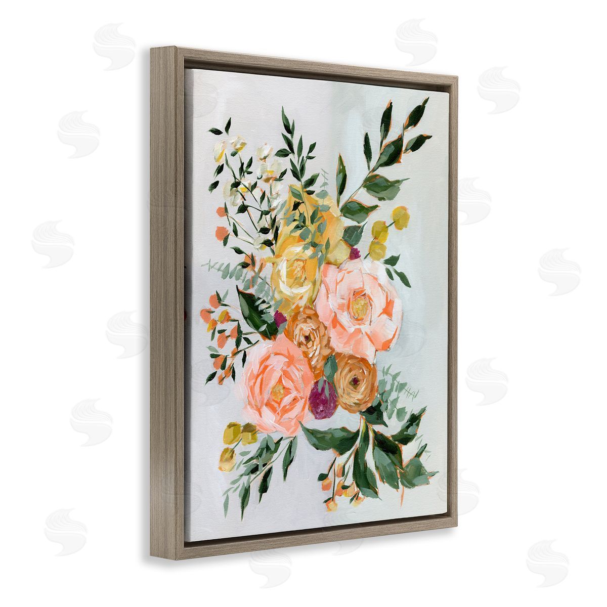 Annie Quigley Brushed Bundle of Flowers Canvas Wall Art Print