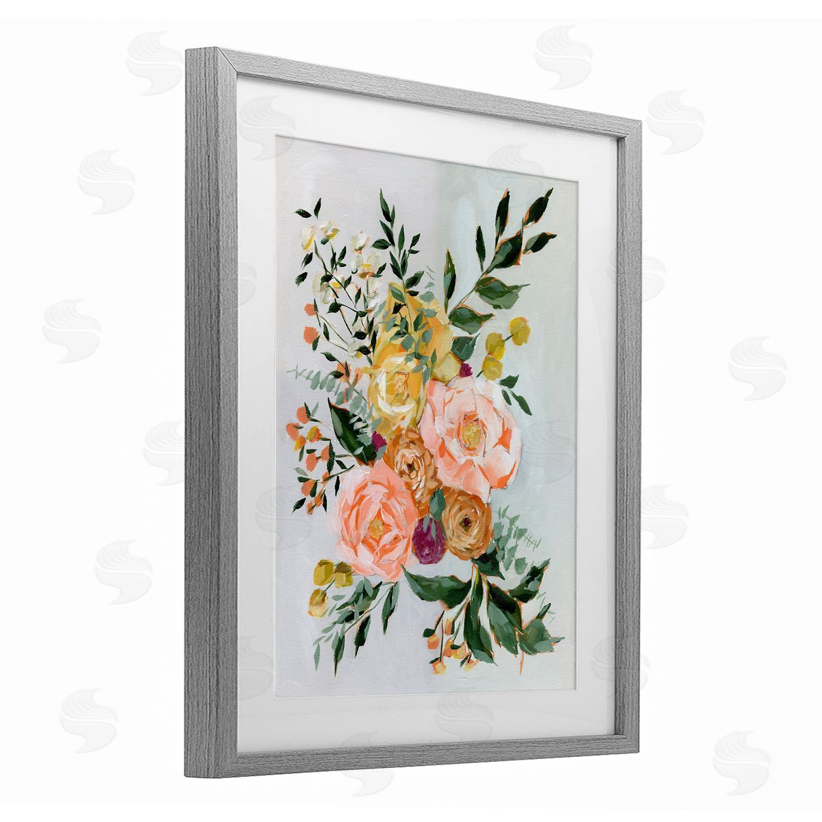 Annie Quigley Brushed Bundle of Flowers Canvas Wall Art Print