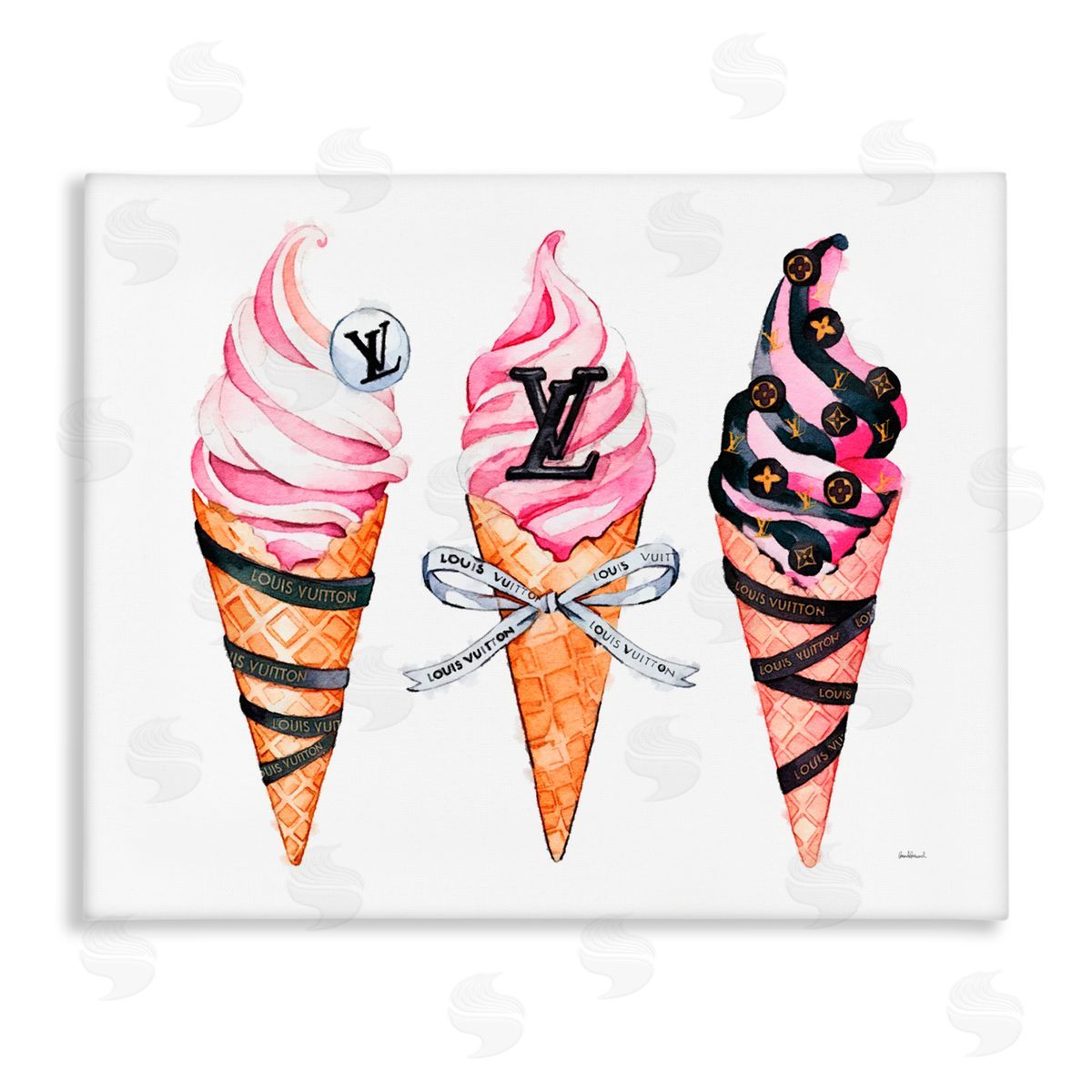 Amanda Greenwood Glam Ice Cream Cones Canvas Wall Art Print
