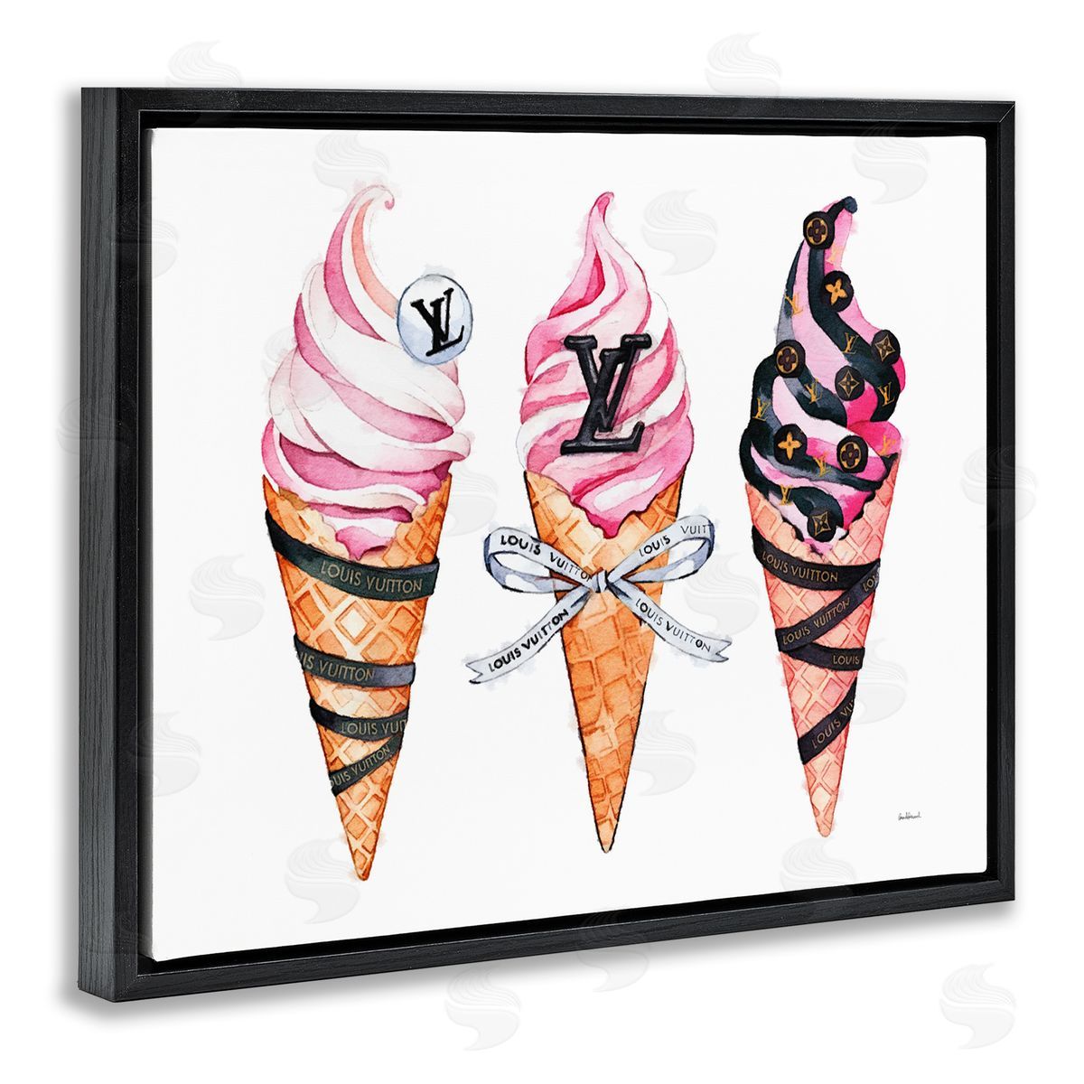 Amanda Greenwood Glam Ice Cream Cones Canvas Wall Art Print