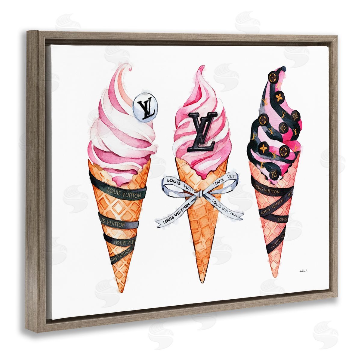 Amanda Greenwood Glam Ice Cream Cones Canvas Wall Art Print