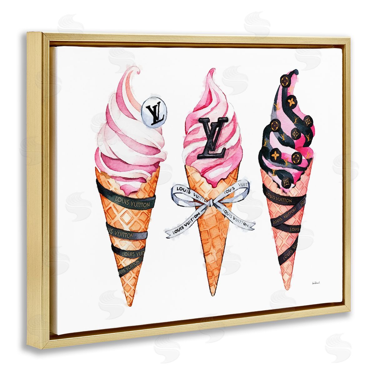 Amanda Greenwood Glam Ice Cream Cones Canvas Wall Art Print