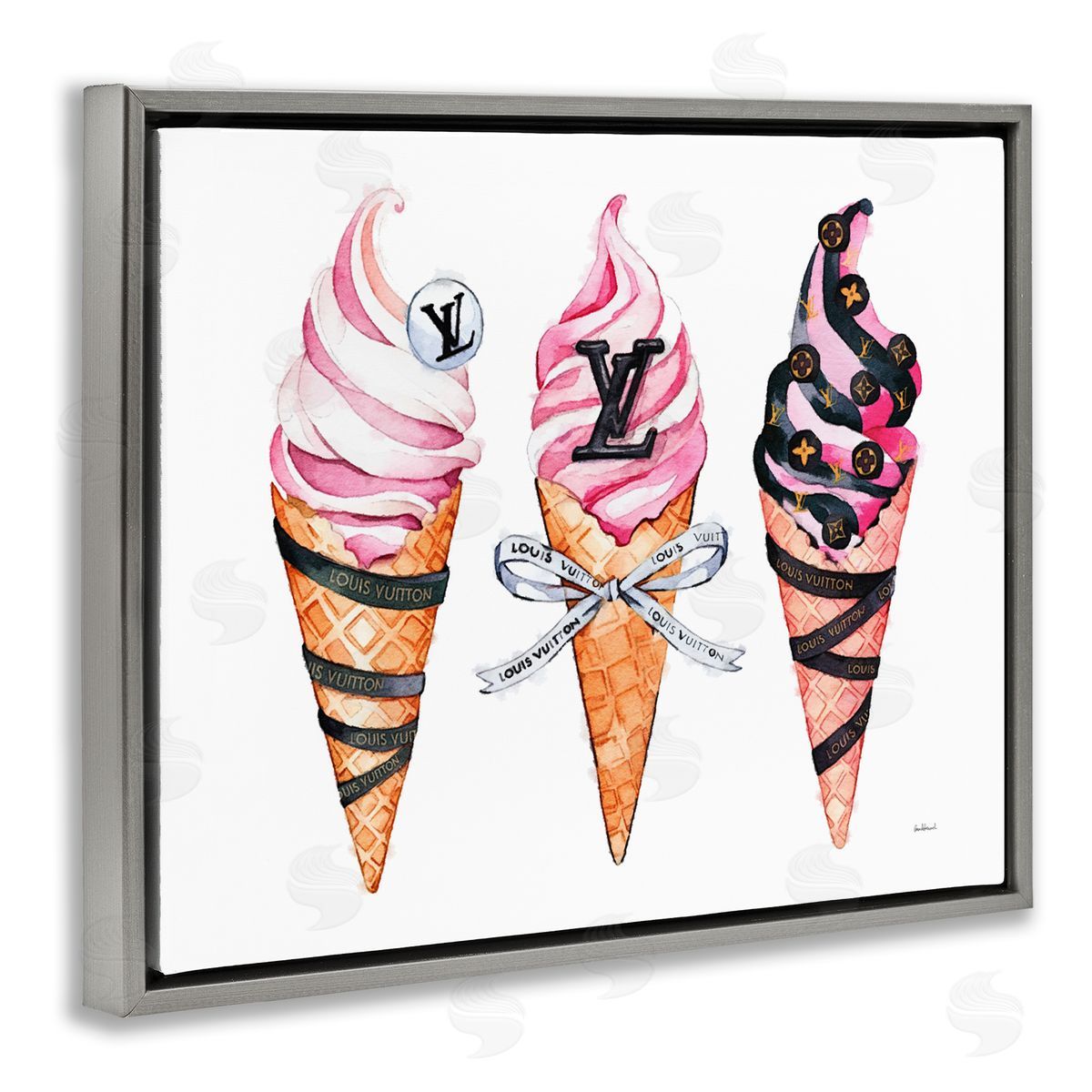 Amanda Greenwood Glam Ice Cream Cones Canvas Wall Art Print