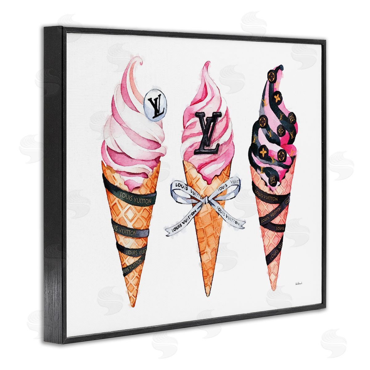 Amanda Greenwood Glam Ice Cream Cones Canvas Wall Art Print