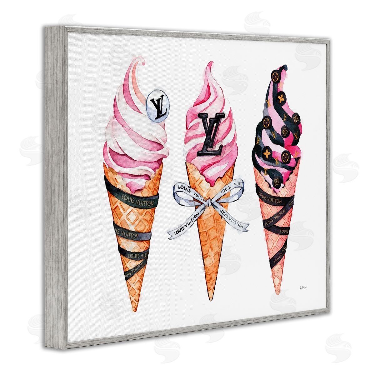 Amanda Greenwood Glam Ice Cream Cones Canvas Wall Art Print