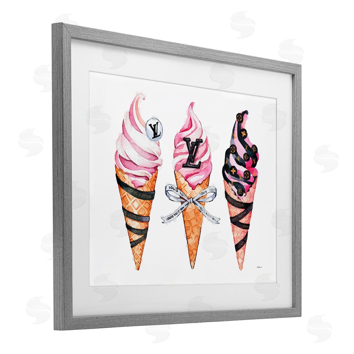 Amanda Greenwood Glam Ice Cream Cones Canvas Wall Art Print