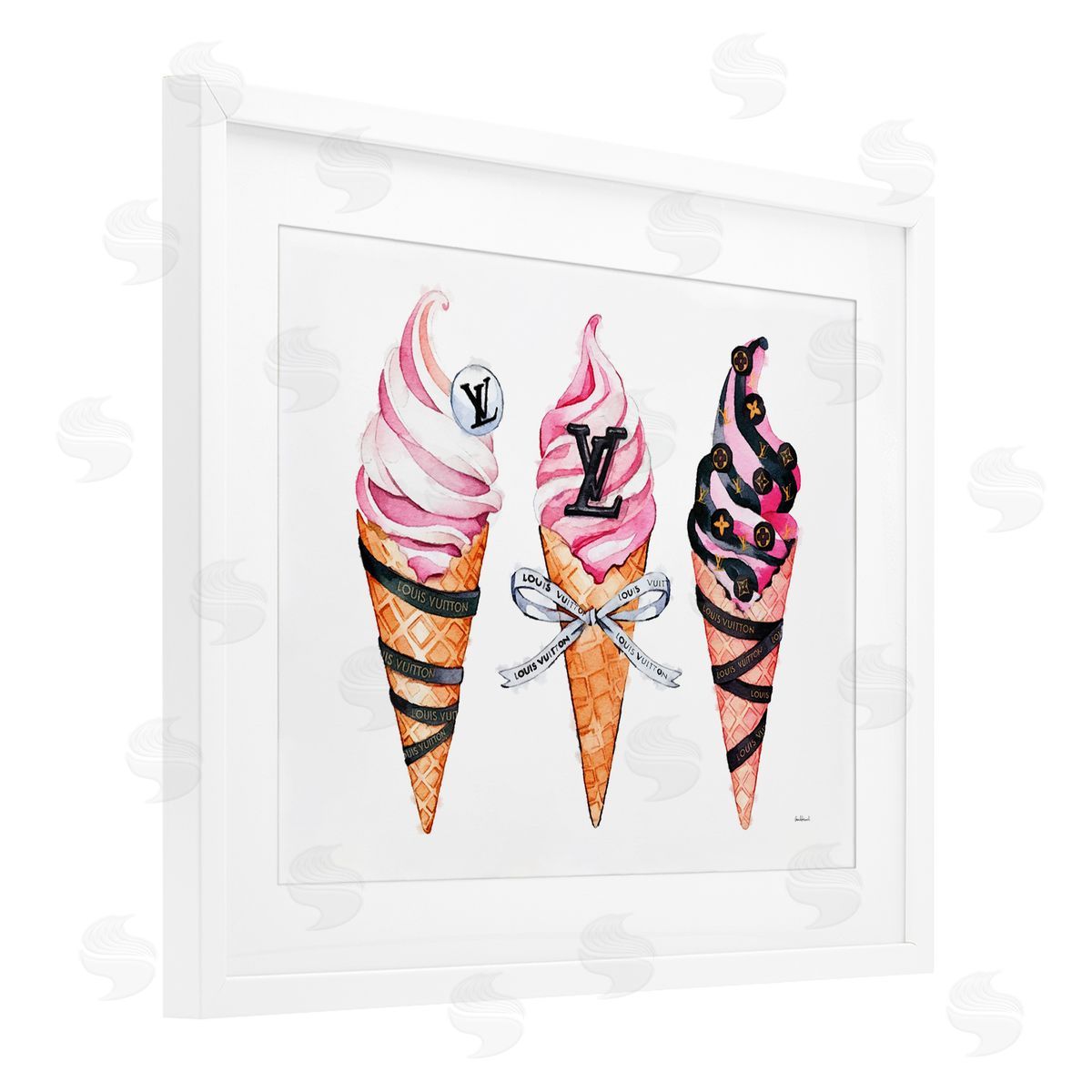 Amanda Greenwood Glam Ice Cream Cones Canvas Wall Art Print
