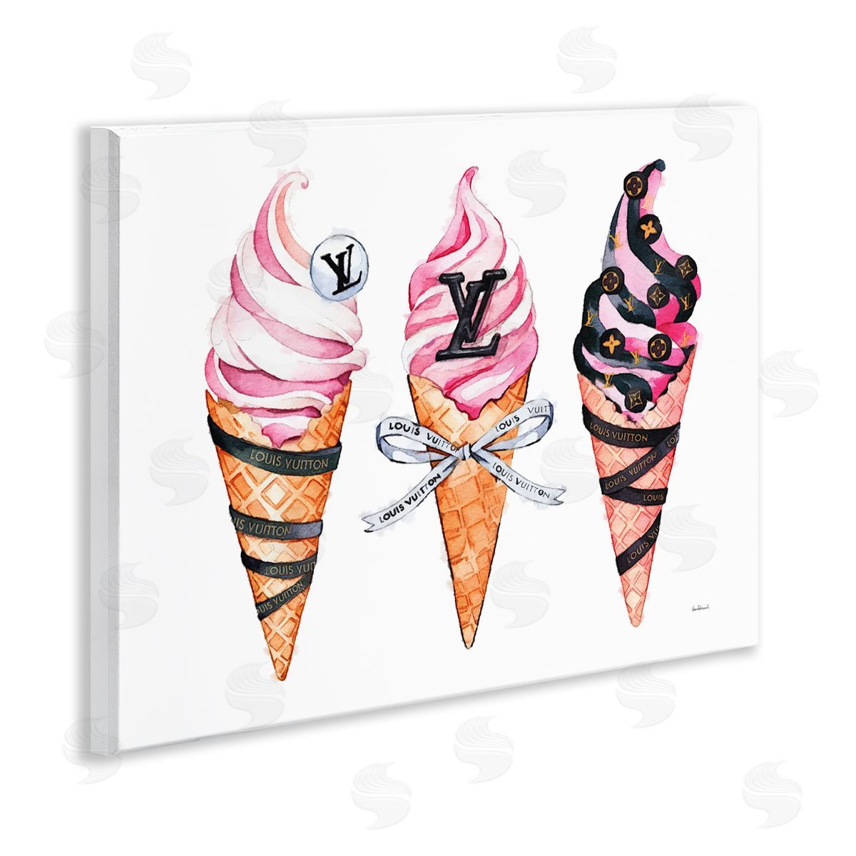 Amanda Greenwood Glam Ice Cream Cones Canvas Wall Art Print