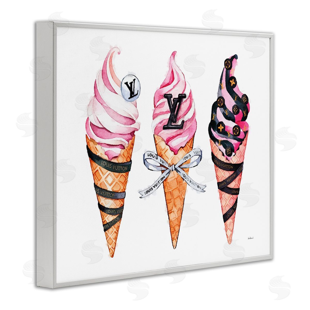 Amanda Greenwood Glam Ice Cream Cones Canvas Wall Art Print