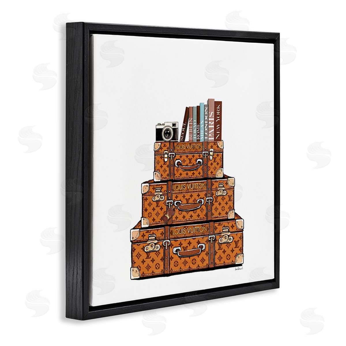 Amanda Greenwood Trendy Stacked Luggages Canvas Wall Art Print