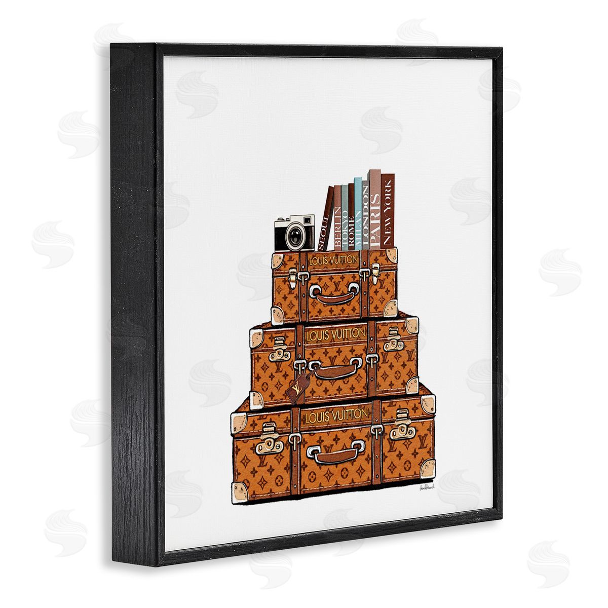 Amanda Greenwood Trendy Stacked Luggages Canvas Wall Art Print