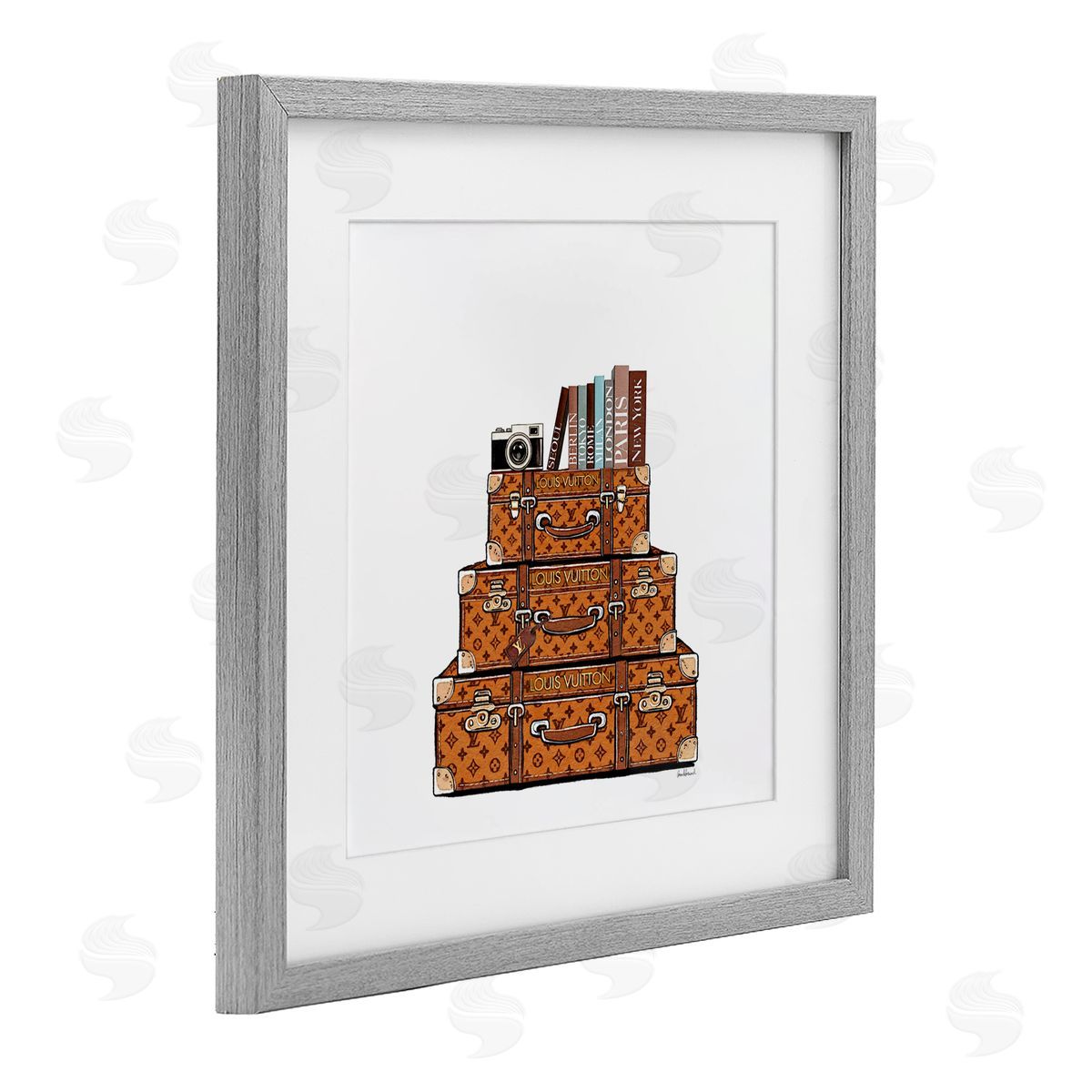 Amanda Greenwood Trendy Stacked Luggages Canvas Wall Art Print