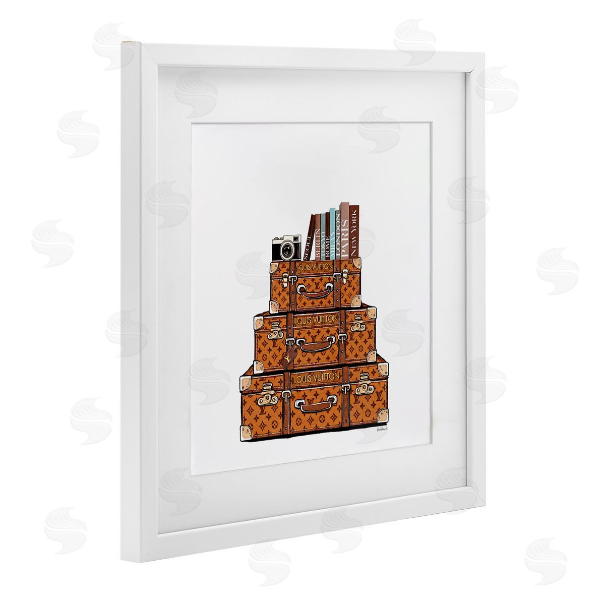 Amanda Greenwood Trendy Stacked Luggages Canvas Wall Art Print