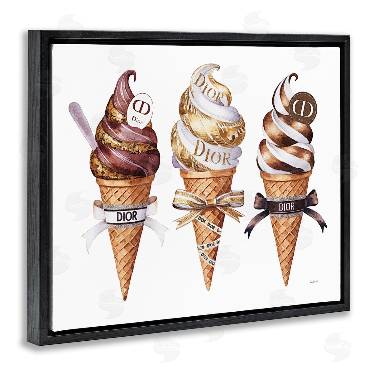 Amanda Greenwood Sweet Glam Ice Cream Canvas Wall Art Print