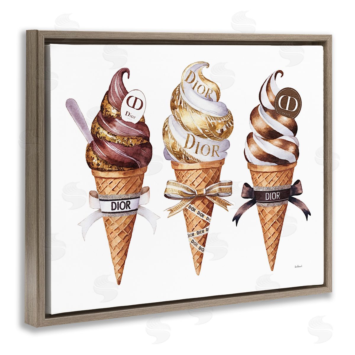Amanda Greenwood Sweet Glam Ice Cream Canvas Wall Art Print
