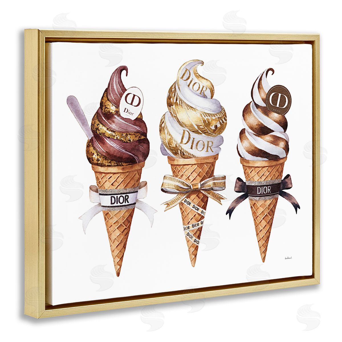 Amanda Greenwood Sweet Glam Ice Cream Canvas Wall Art Print