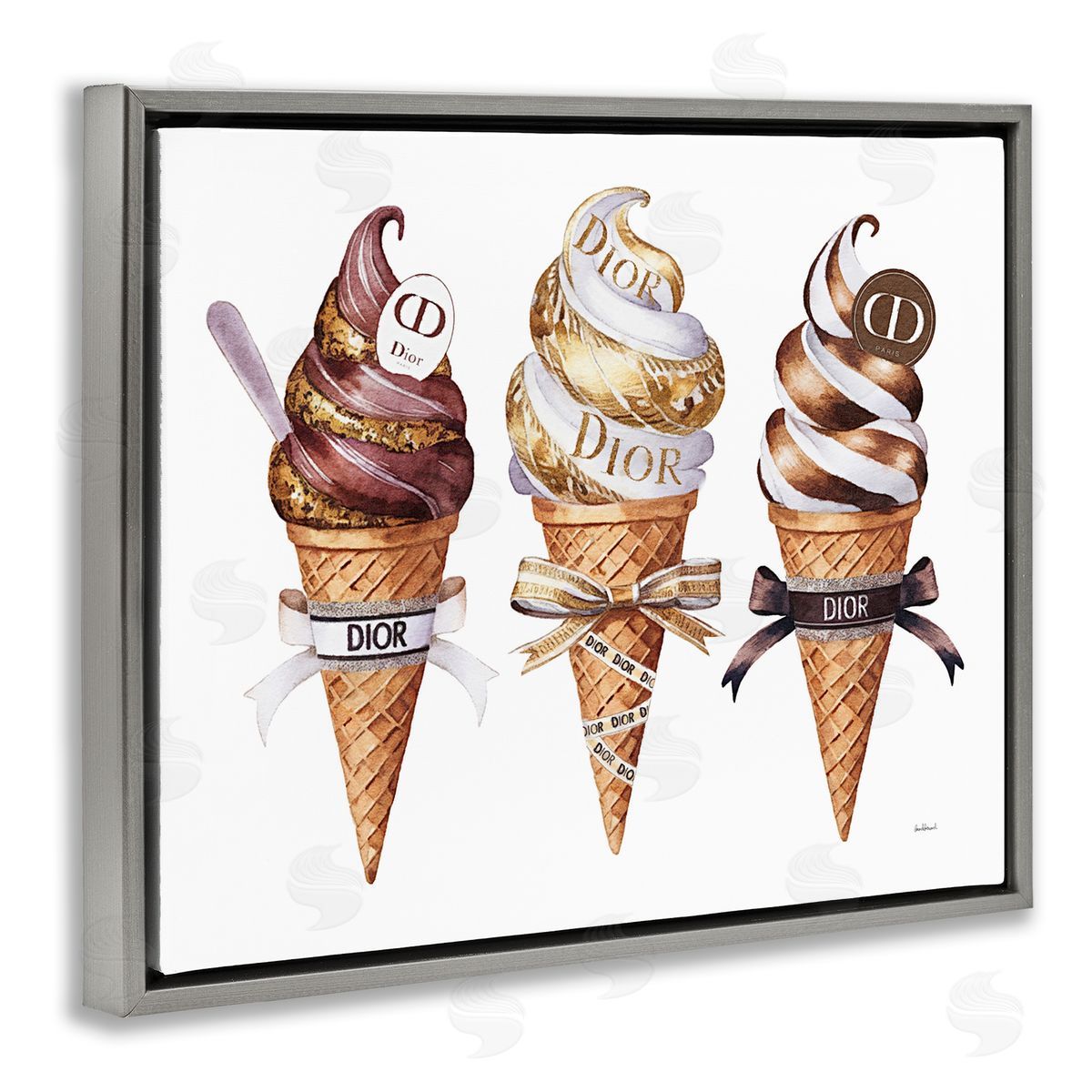 Amanda Greenwood Sweet Glam Ice Cream Canvas Wall Art Print