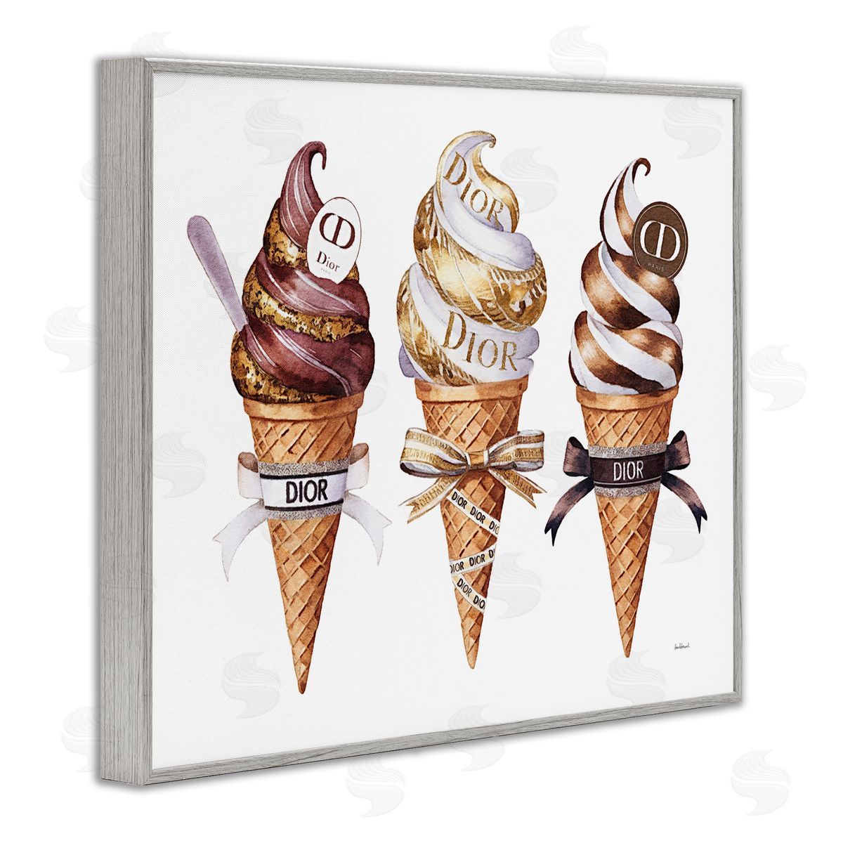 Amanda Greenwood Sweet Glam Ice Cream Canvas Wall Art Print