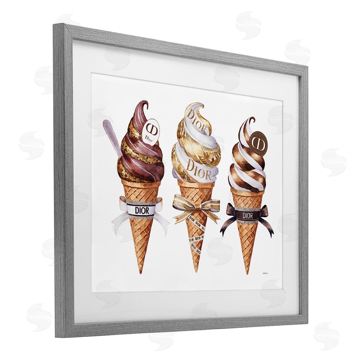 Amanda Greenwood Sweet Glam Ice Cream Canvas Wall Art Print