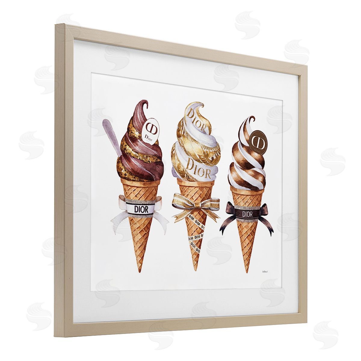 Amanda Greenwood Sweet Glam Ice Cream Canvas Wall Art Print