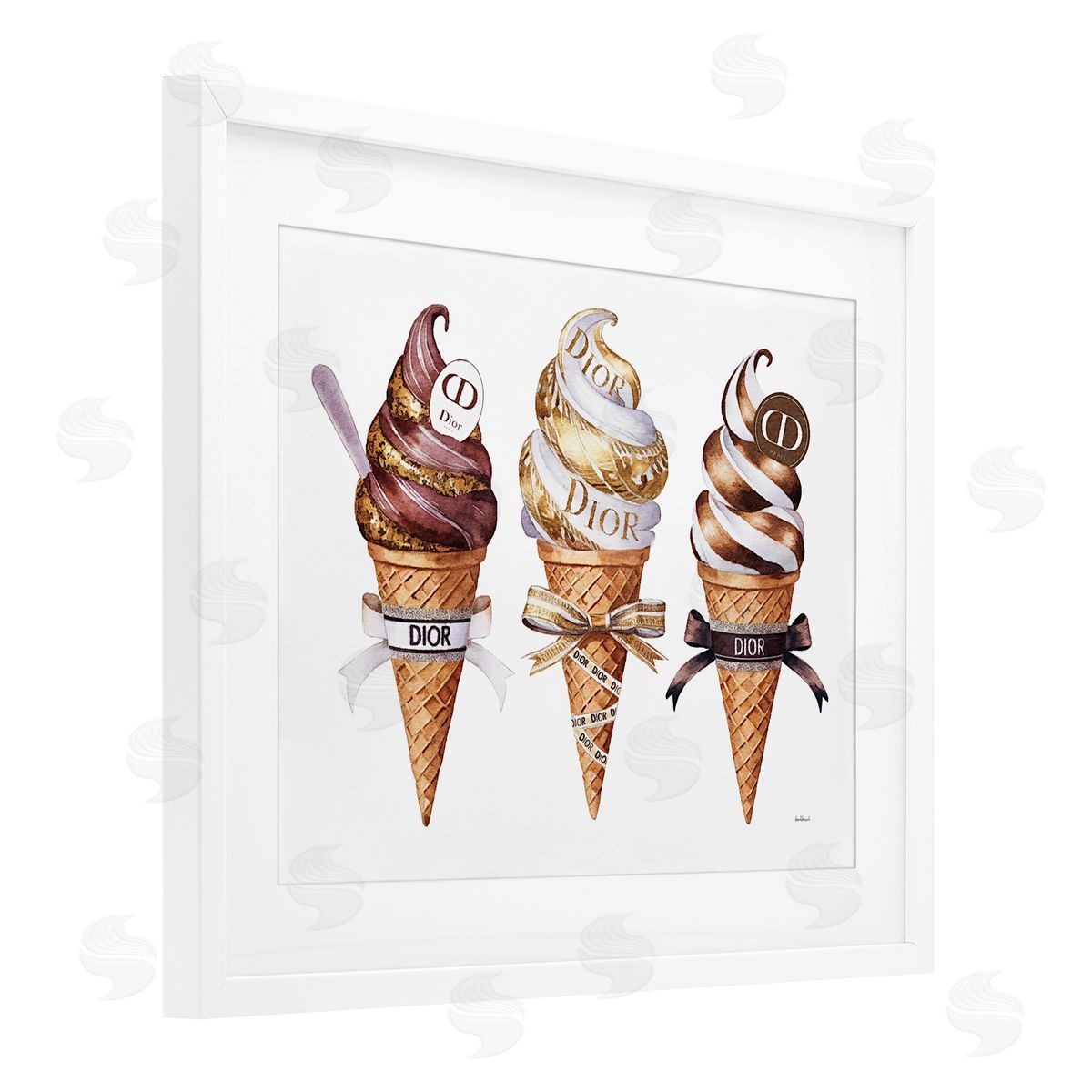 Amanda Greenwood Sweet Glam Ice Cream Canvas Wall Art Print