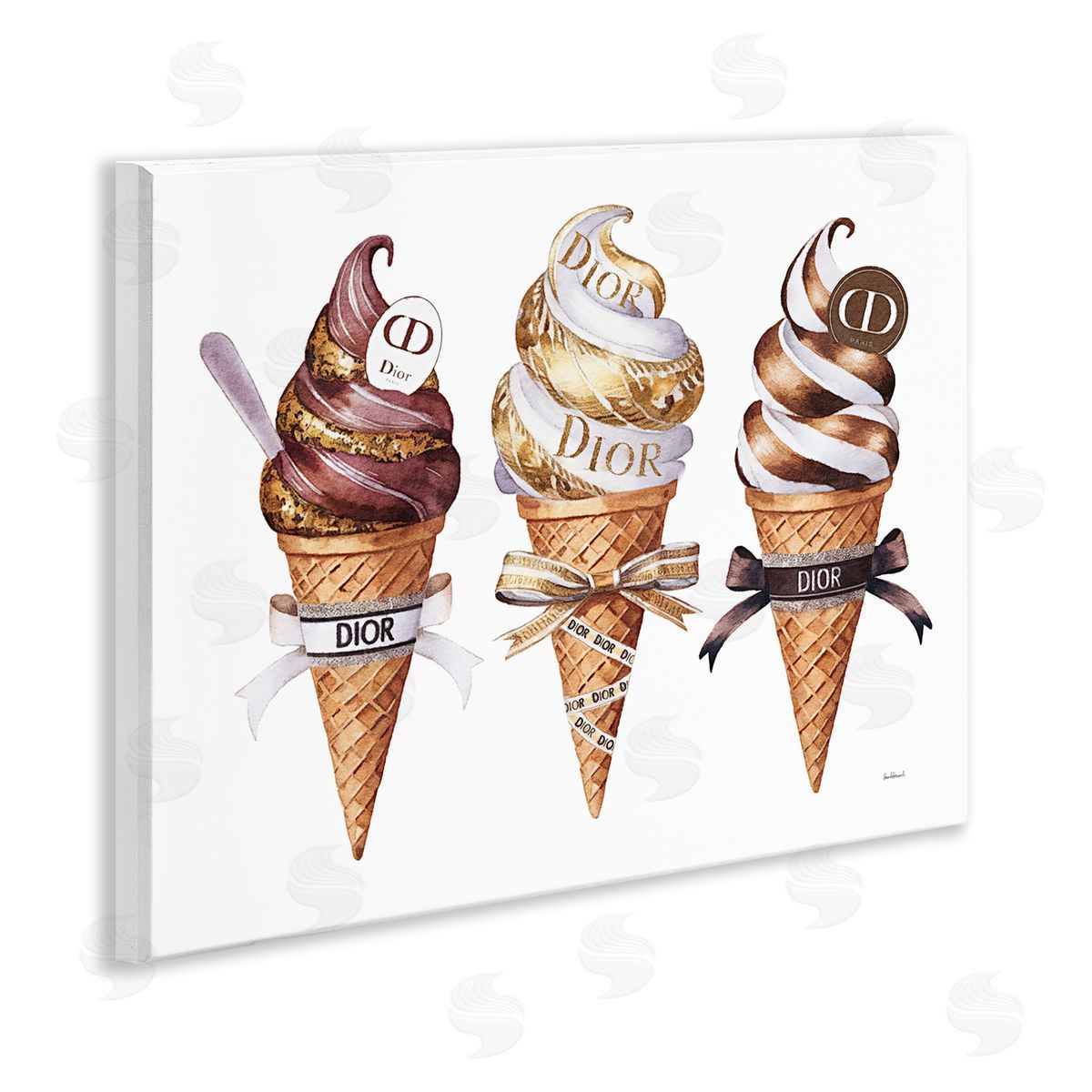 Amanda Greenwood Sweet Glam Ice Cream Canvas Wall Art Print