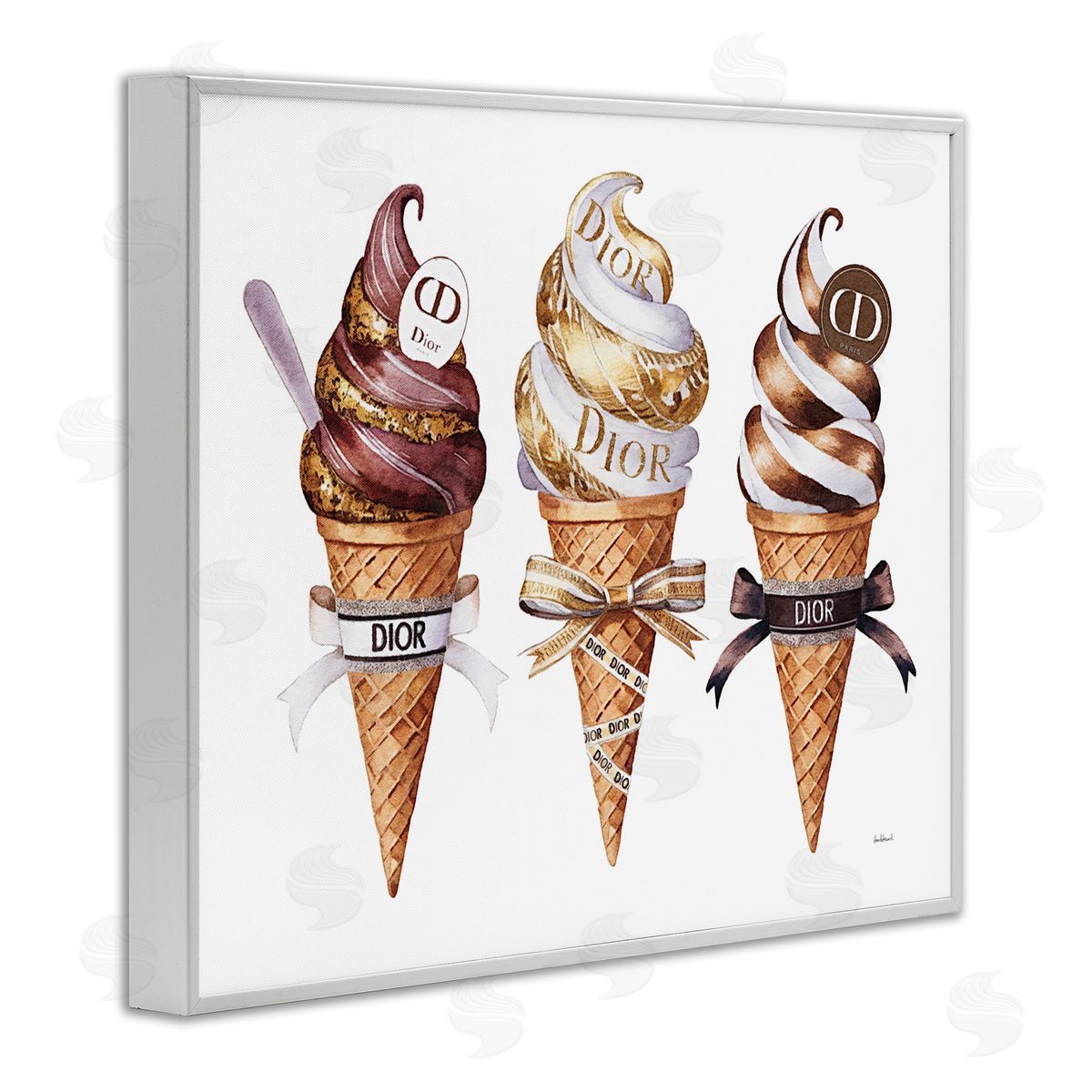 Amanda Greenwood Sweet Glam Ice Cream Canvas Wall Art Print