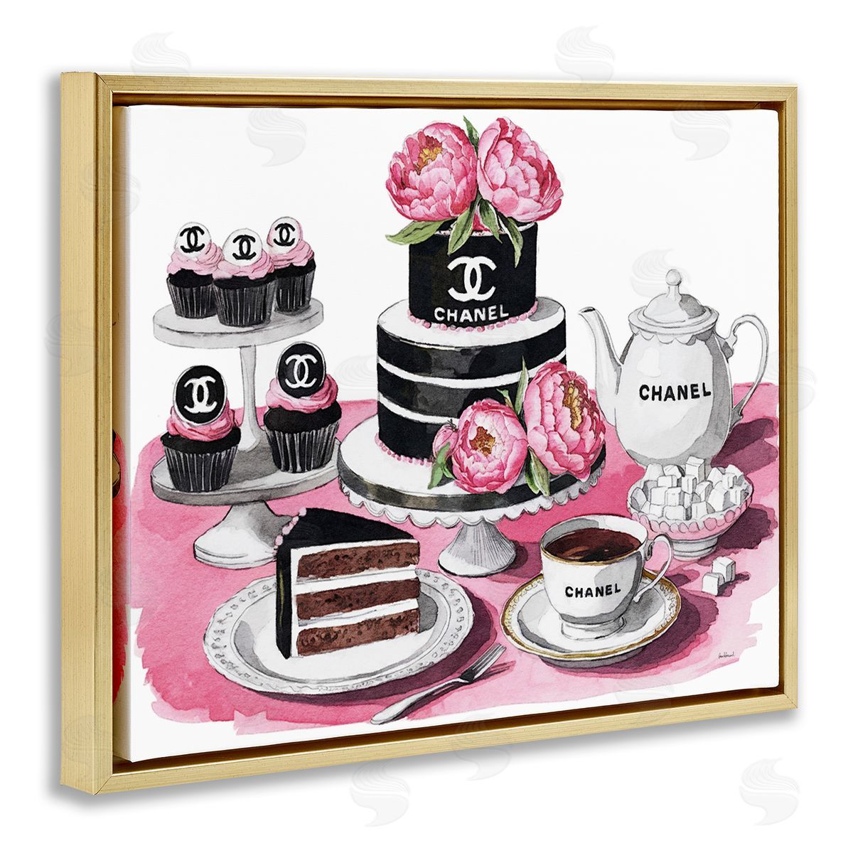 Amanda Greenwood Feminine Chic Dessert Spread Canvas Wall Art Print