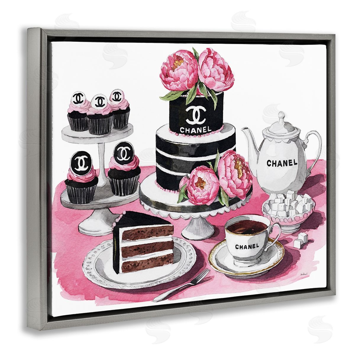 Amanda Greenwood Feminine Chic Dessert Spread Canvas Wall Art Print