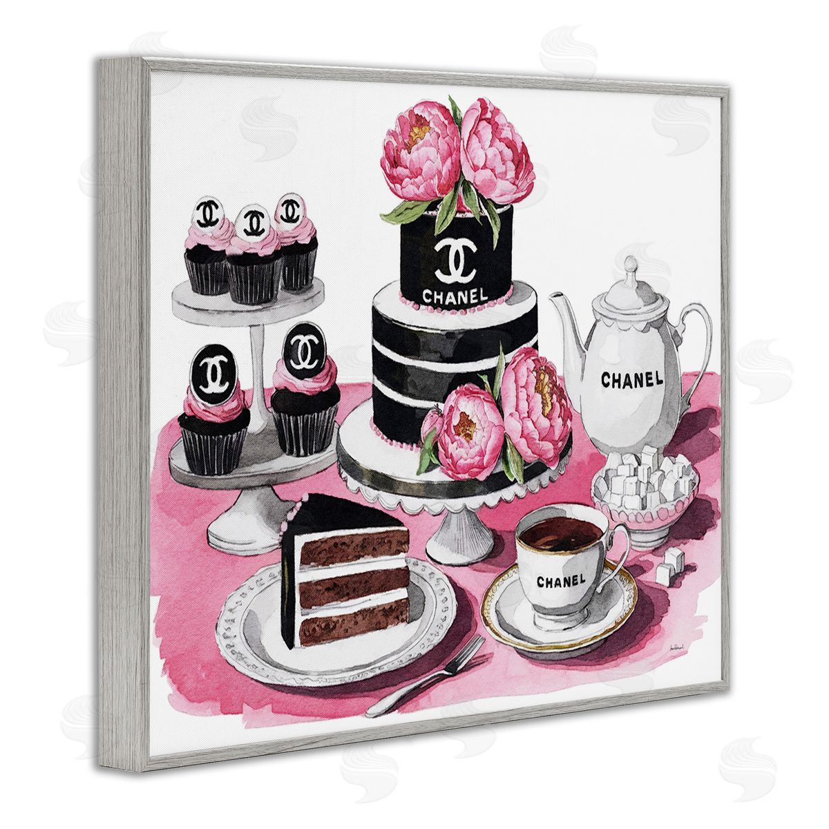 Amanda Greenwood Feminine Chic Dessert Spread Canvas Wall Art Print