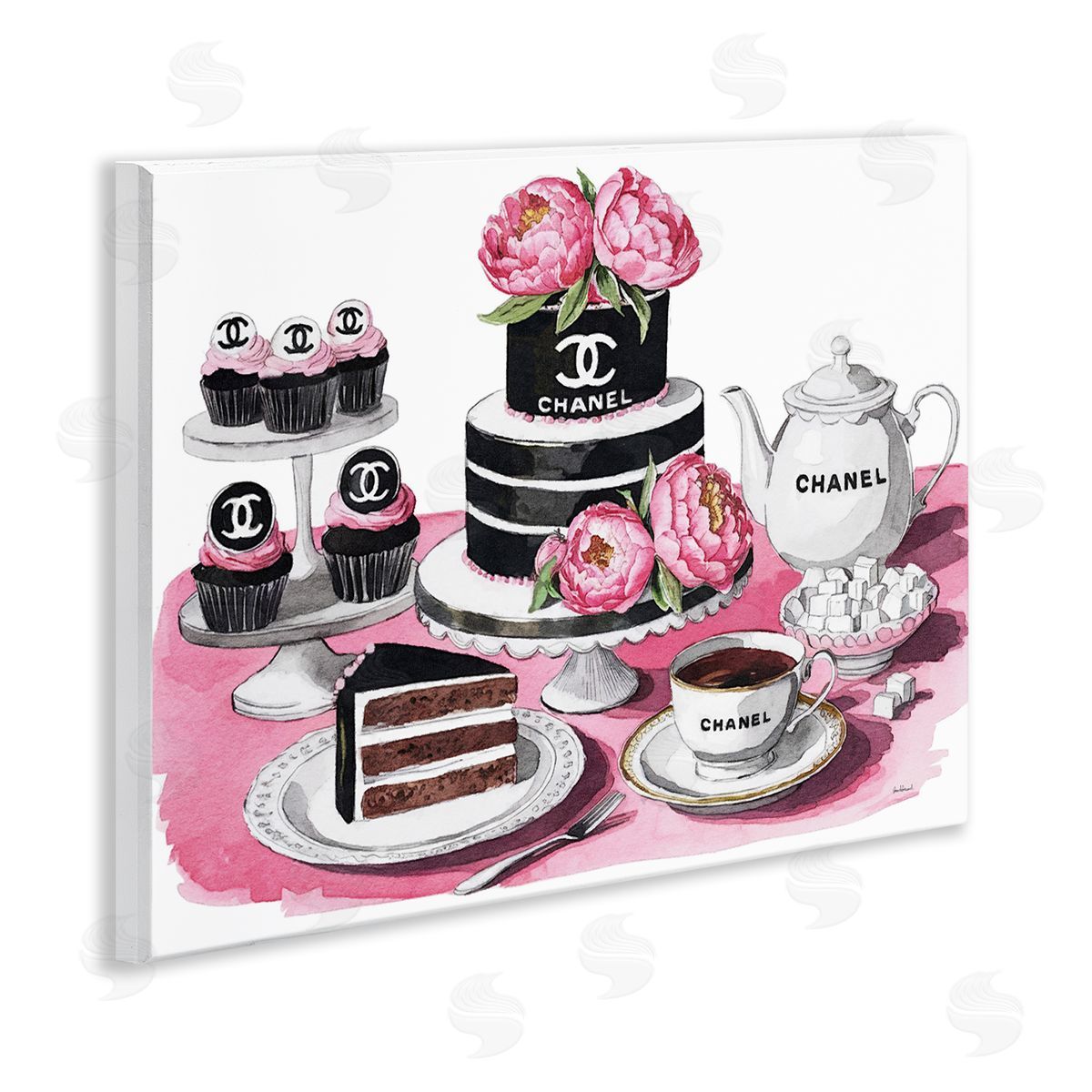 Amanda Greenwood Feminine Chic Dessert Spread Canvas Wall Art Print