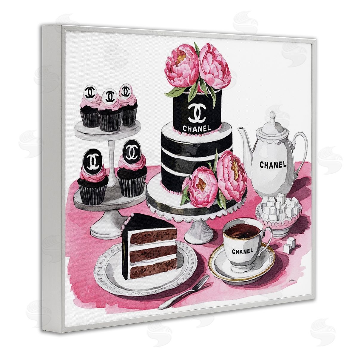 Amanda Greenwood Feminine Chic Dessert Spread Canvas Wall Art Print
