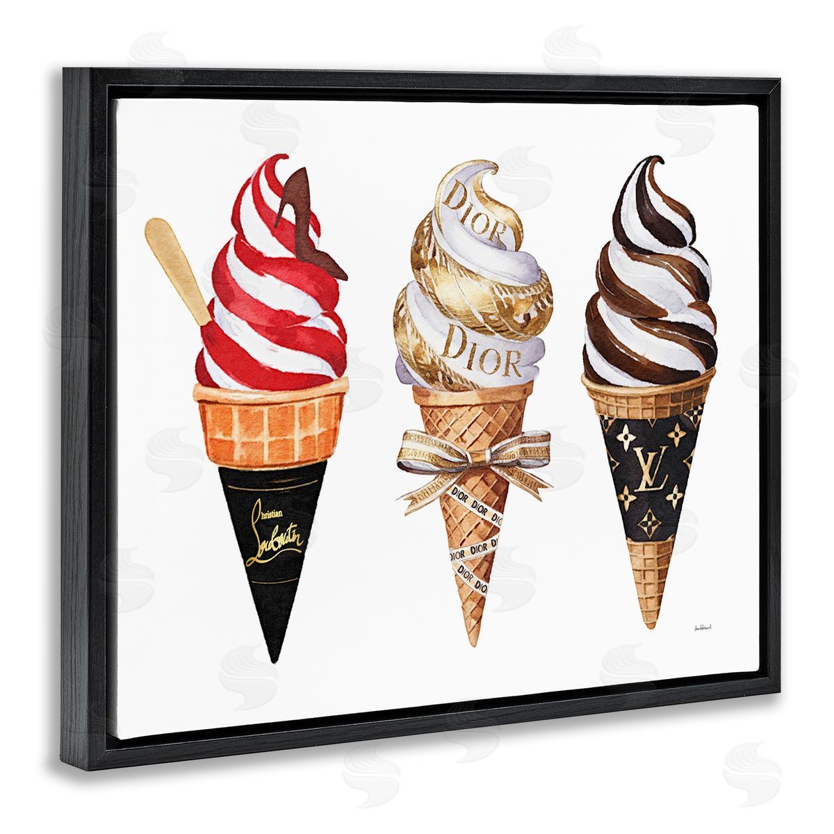 Amanda Greenwood Swirled Glam Ice Cream Canvas Wall Art Print