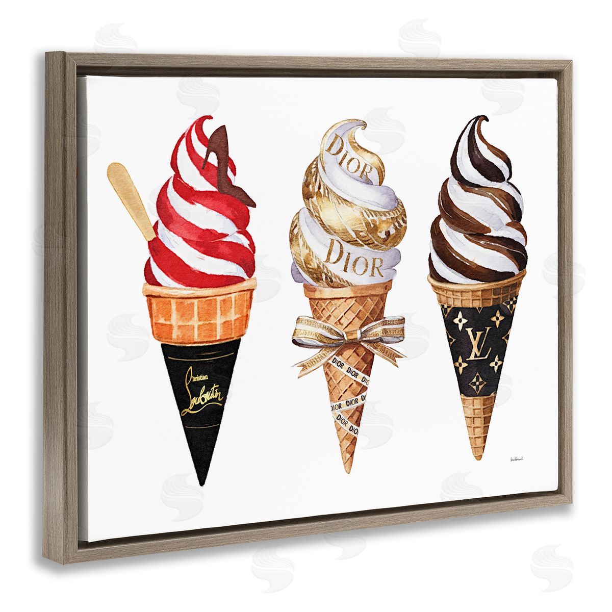 Amanda Greenwood Swirled Glam Ice Cream Canvas Wall Art Print