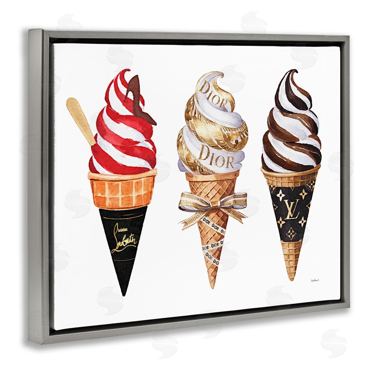 Amanda Greenwood Swirled Glam Ice Cream Canvas Wall Art Print
