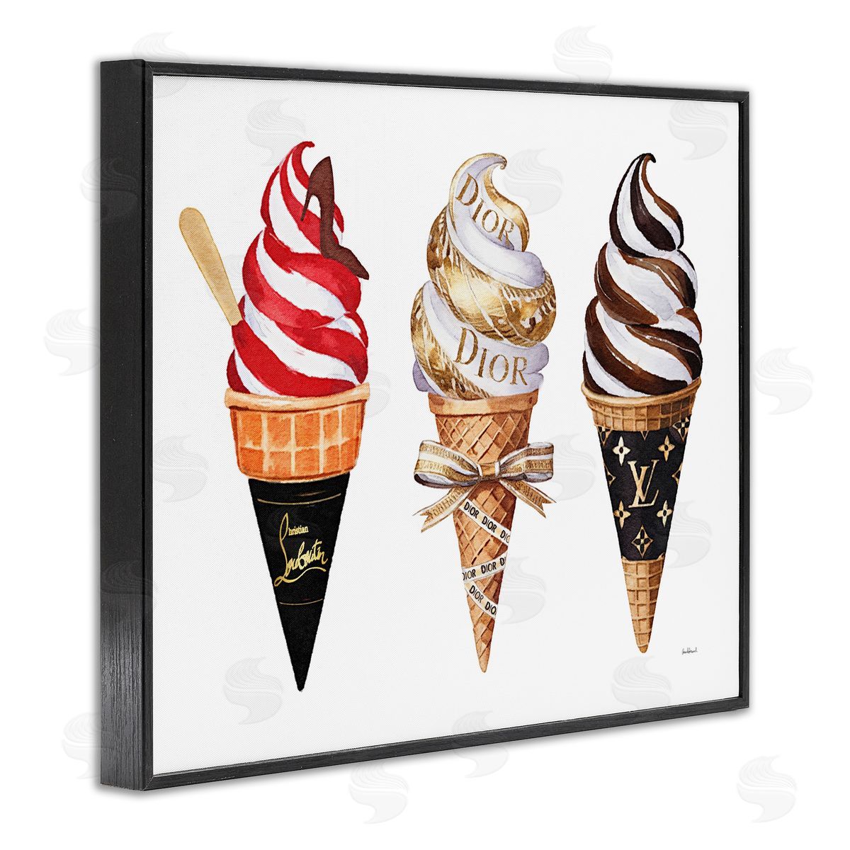 Amanda Greenwood Swirled Glam Ice Cream Canvas Wall Art Print