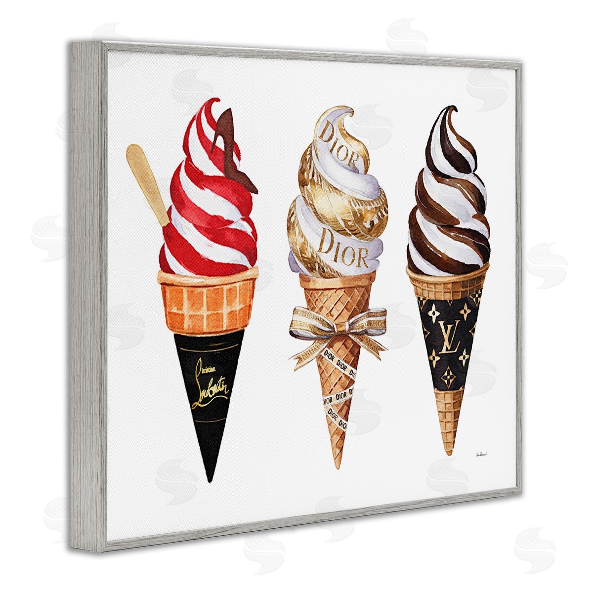 Amanda Greenwood Swirled Glam Ice Cream Canvas Wall Art Print