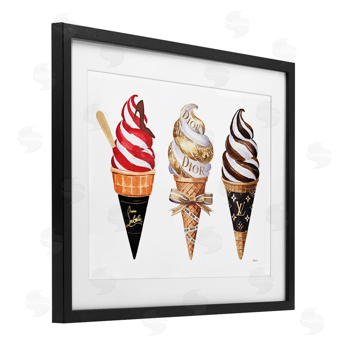 Amanda Greenwood Swirled Glam Ice Cream Canvas Wall Art Print