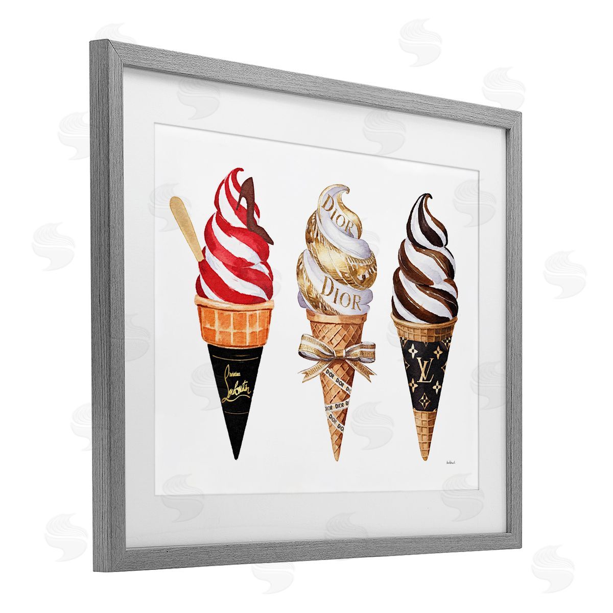 Amanda Greenwood Swirled Glam Ice Cream Canvas Wall Art Print