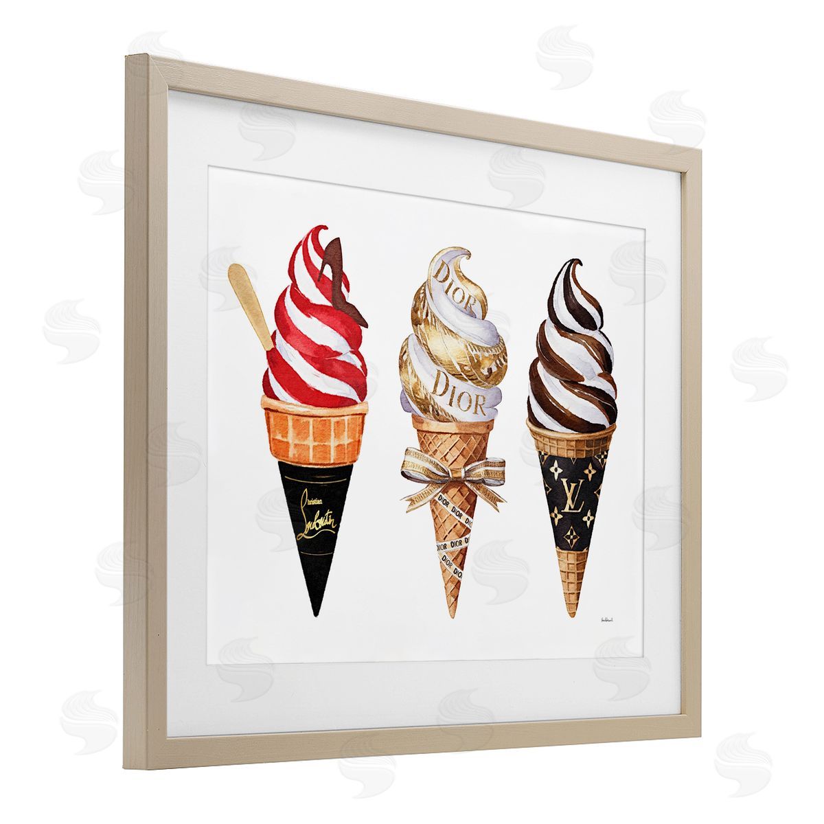 Amanda Greenwood Swirled Glam Ice Cream Canvas Wall Art Print