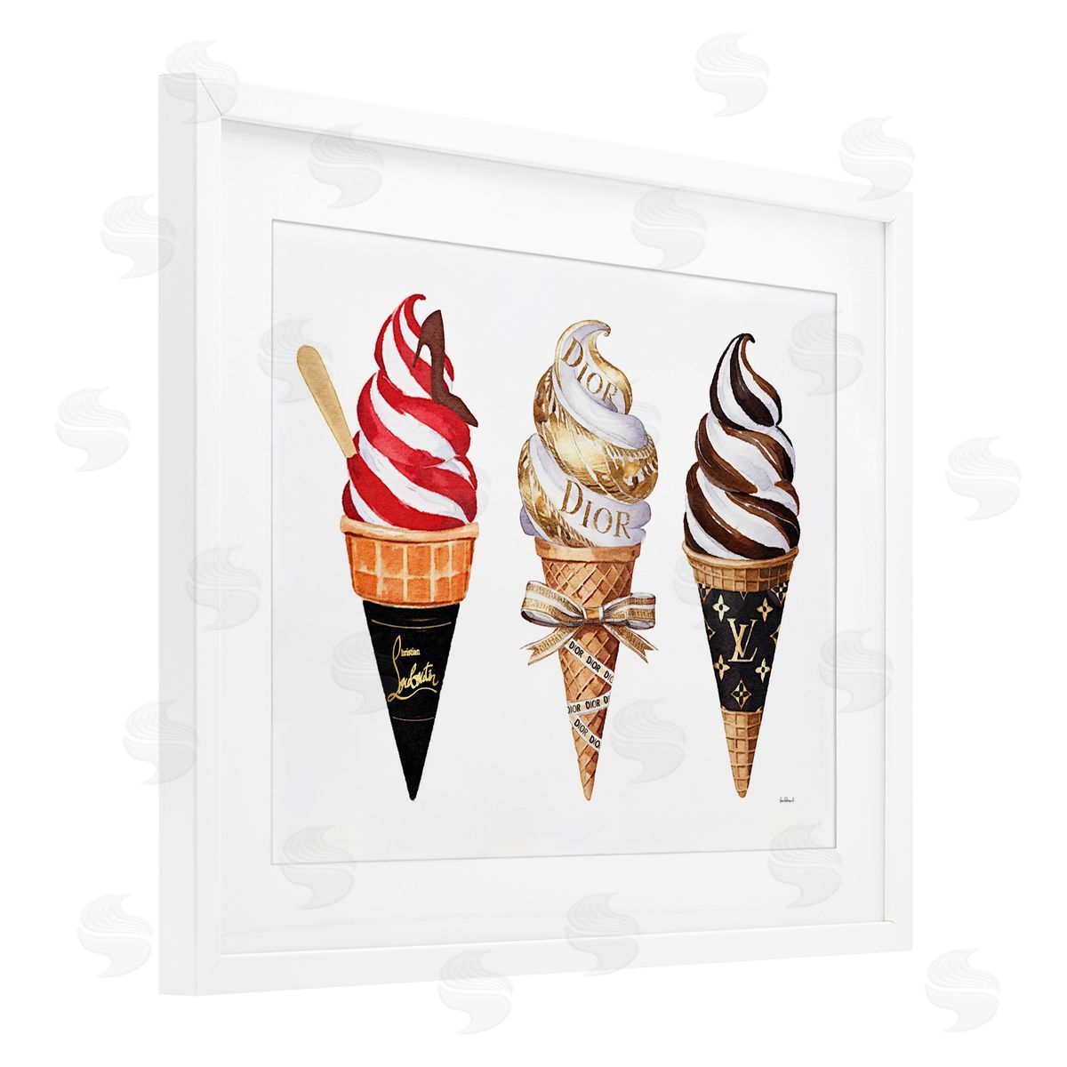 Amanda Greenwood Swirled Glam Ice Cream Canvas Wall Art Print