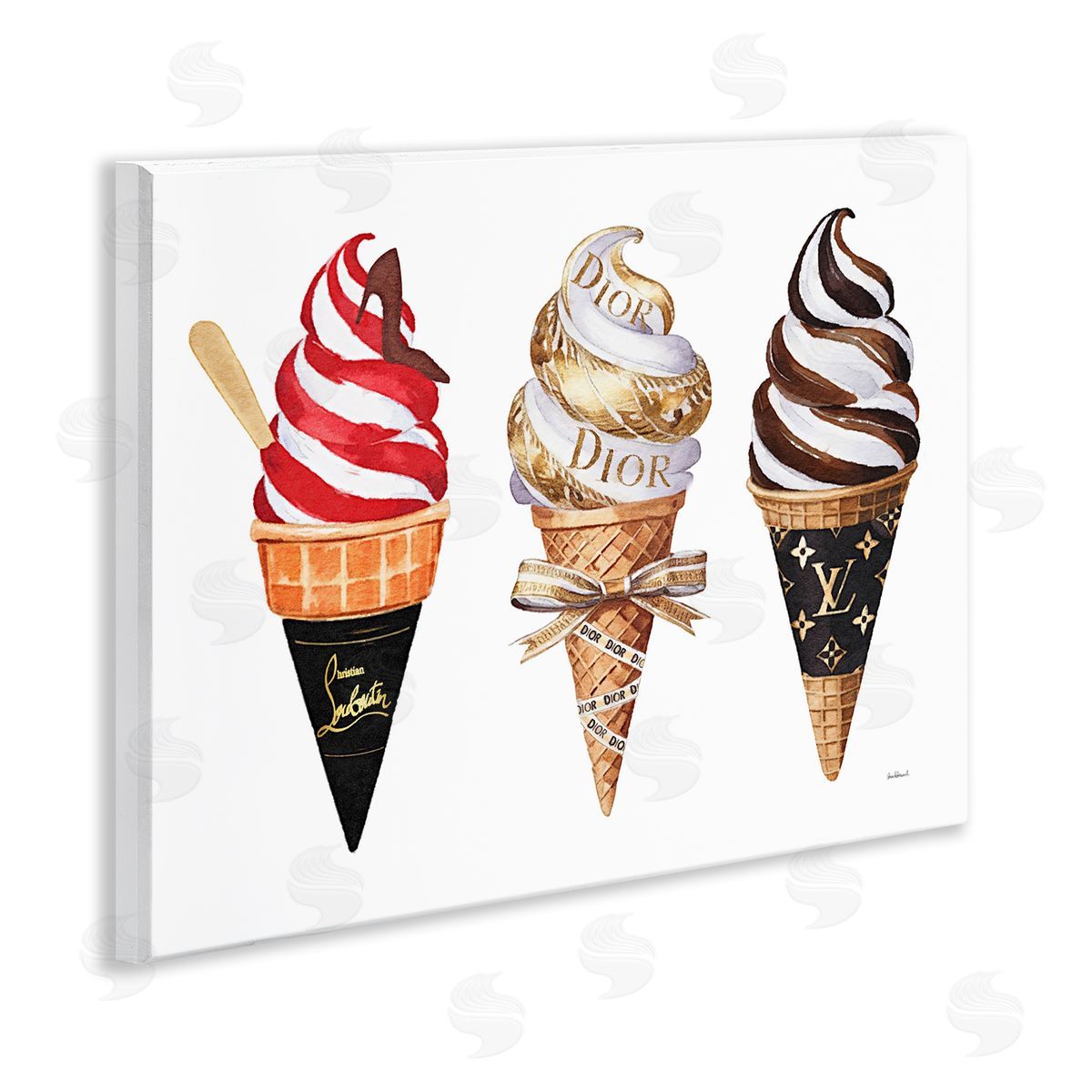 Amanda Greenwood Swirled Glam Ice Cream Canvas Wall Art Print